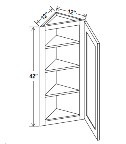 Treasure Chest Angle Wall Cabinet 12″W 42″H