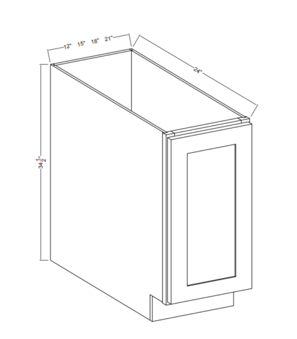 Shaker White Base Cabinet Full Height Single Door