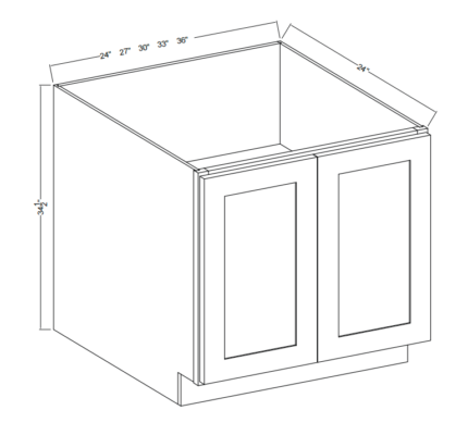 Treasure Chest Base Cabinet Full Height Double Door