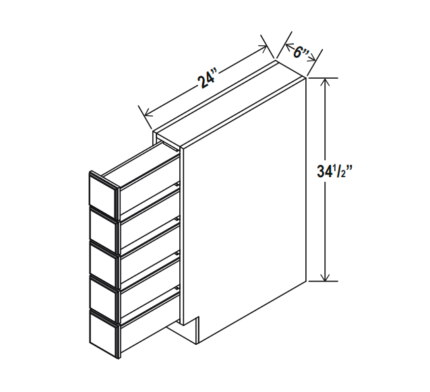 Shaker White Base Spice Drawer (BSDC6)