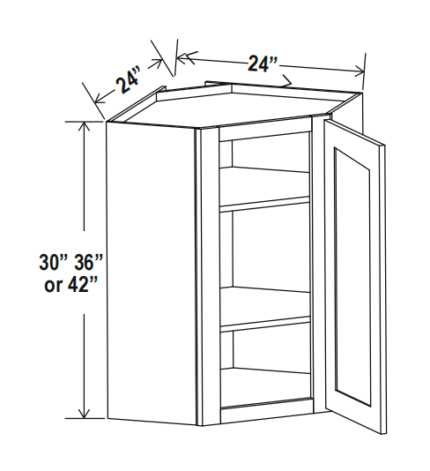 Aston Green Diagonal Corner Wall Single Door 24"W