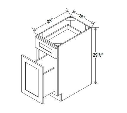 Shaker White Document File Base Cabinet (DFB18)