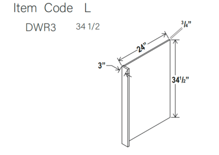 Shaker White Dishwasher Return Panel (DWR3)