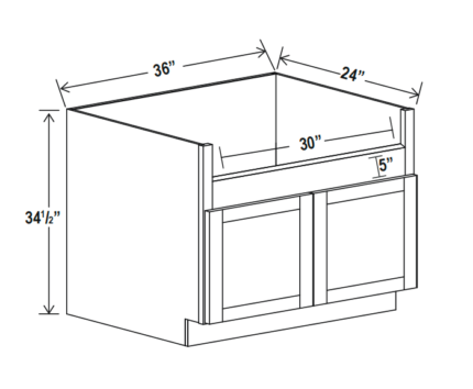 Shaker White Farmhouse Sink Base (FSB36)