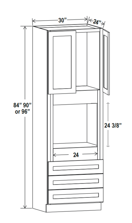Shaker White Oven Pantry 30"W
