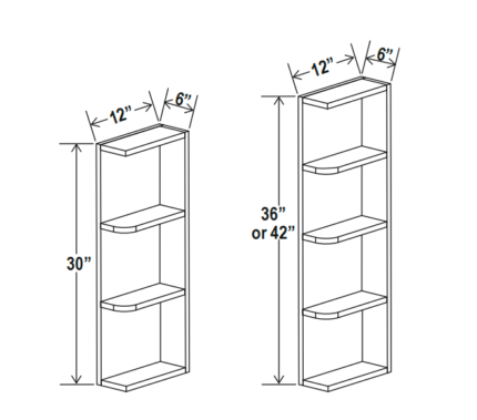Open End Shelf 6″W