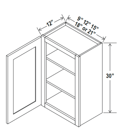 Wall Cabinet Single Door 30"H