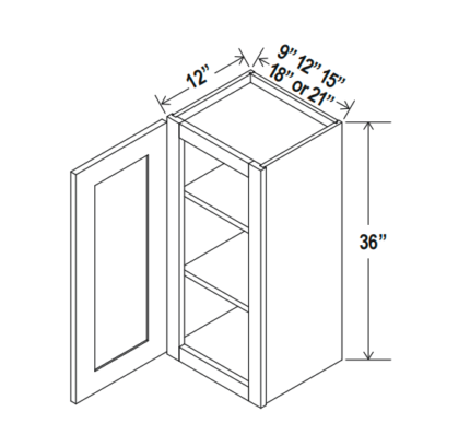 Wall Cabinet Single Door 36″H