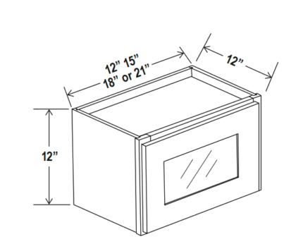 Wall Cabinet Single Glass Door 12″H