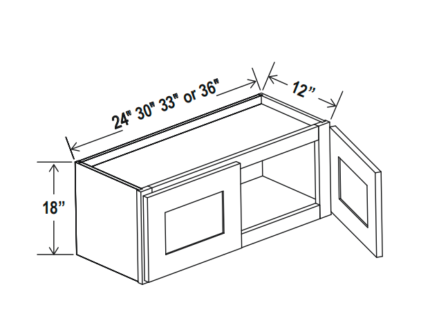 Treasure Chest Wall Cabinet Double Doors 18″H