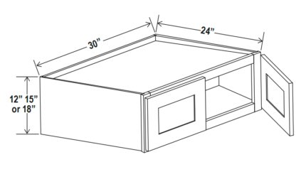 Refrigerator Wall Cabinet Double Doors 30"W
