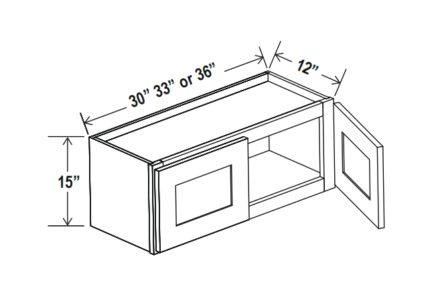 Treasure Chest Wall Cabinet Double Doors 15″H