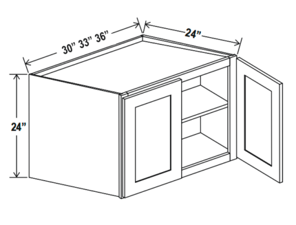 Refrigerator Wall Cabinet Double Doors 24"H