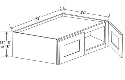 Refrigerator Wall Cabinet Double Doors 33″W