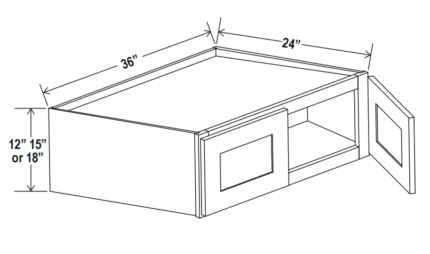 Refrigerator Wall Cabinet Double Doors 36"W