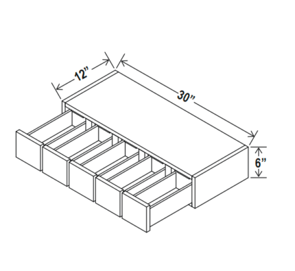Wall Spice Drawer 30″W 6″H