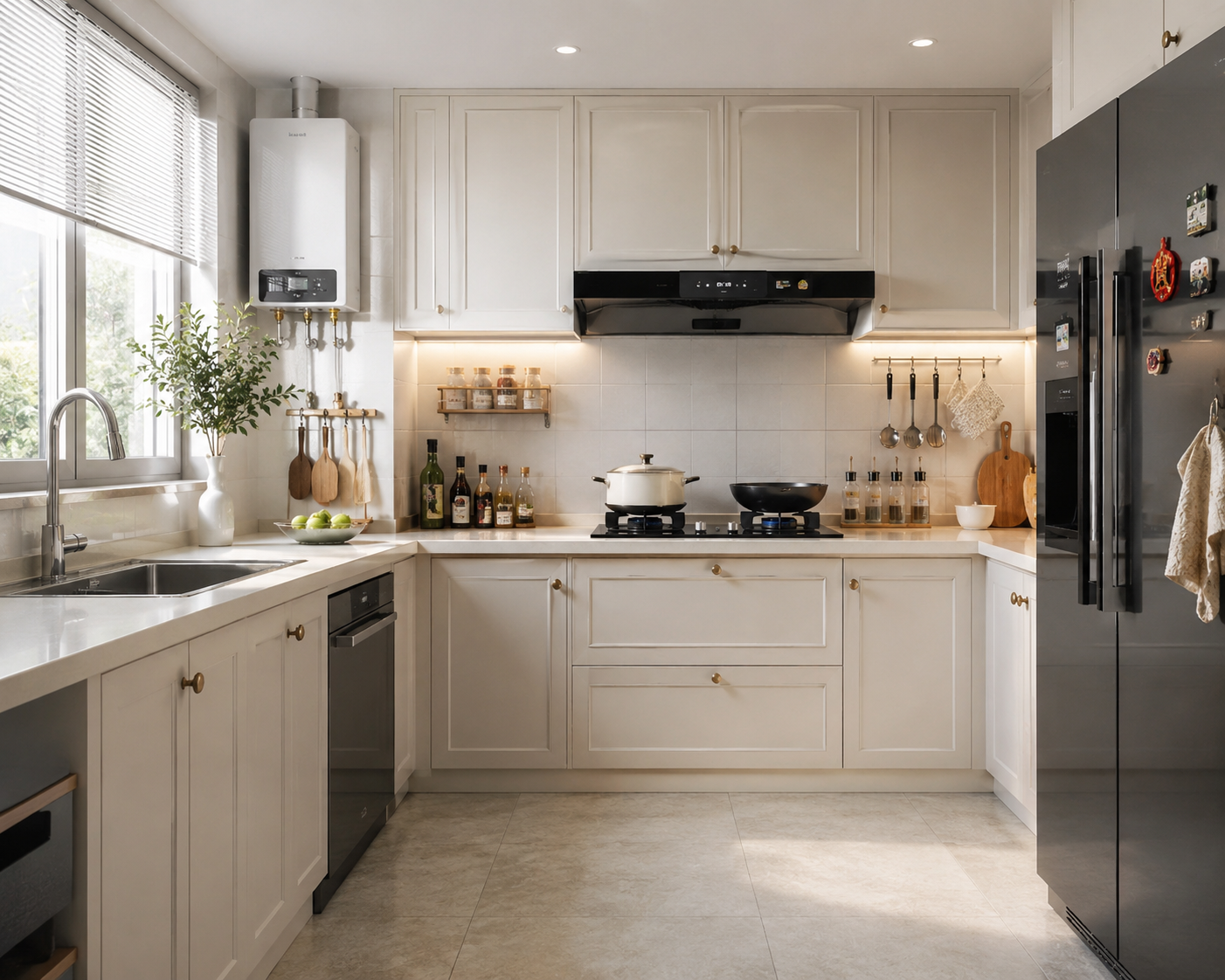Affordable RTA kitchen cabinets in a bright remodeled kitchen