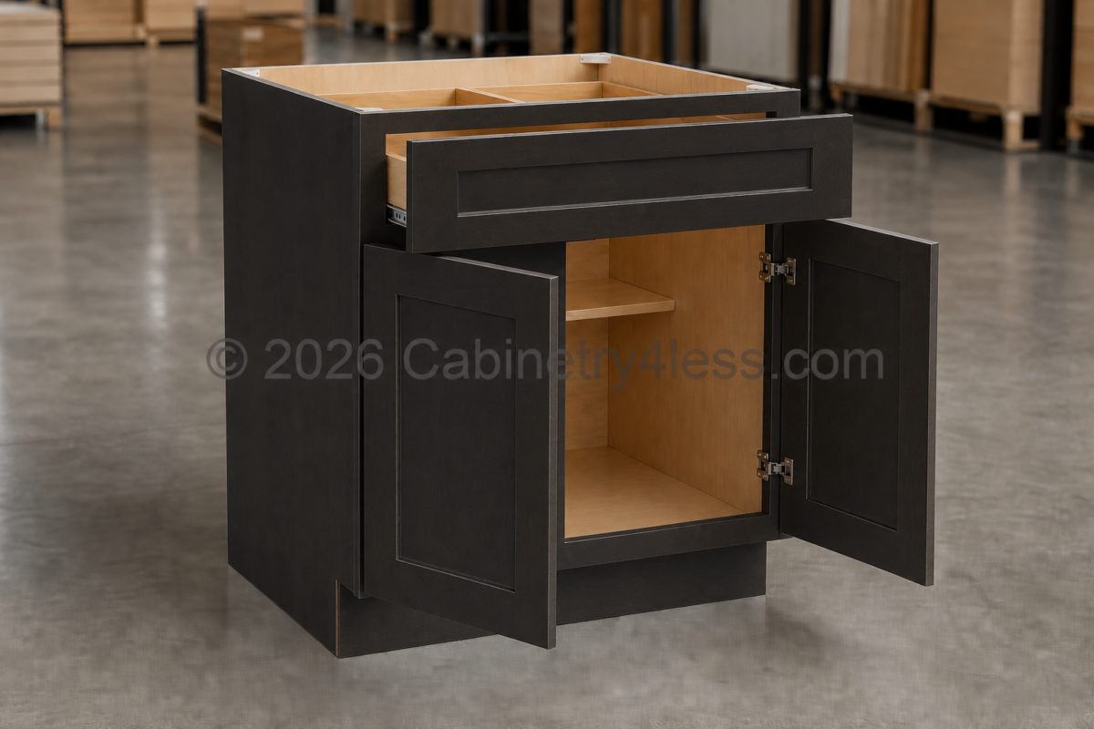 Aspen Charcoal Base Cabinet Double Doors (One Drawer)