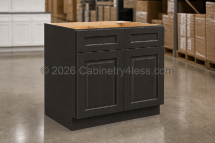Aspen Charcoal Base Cabinet Double Doors (Two Drawers)