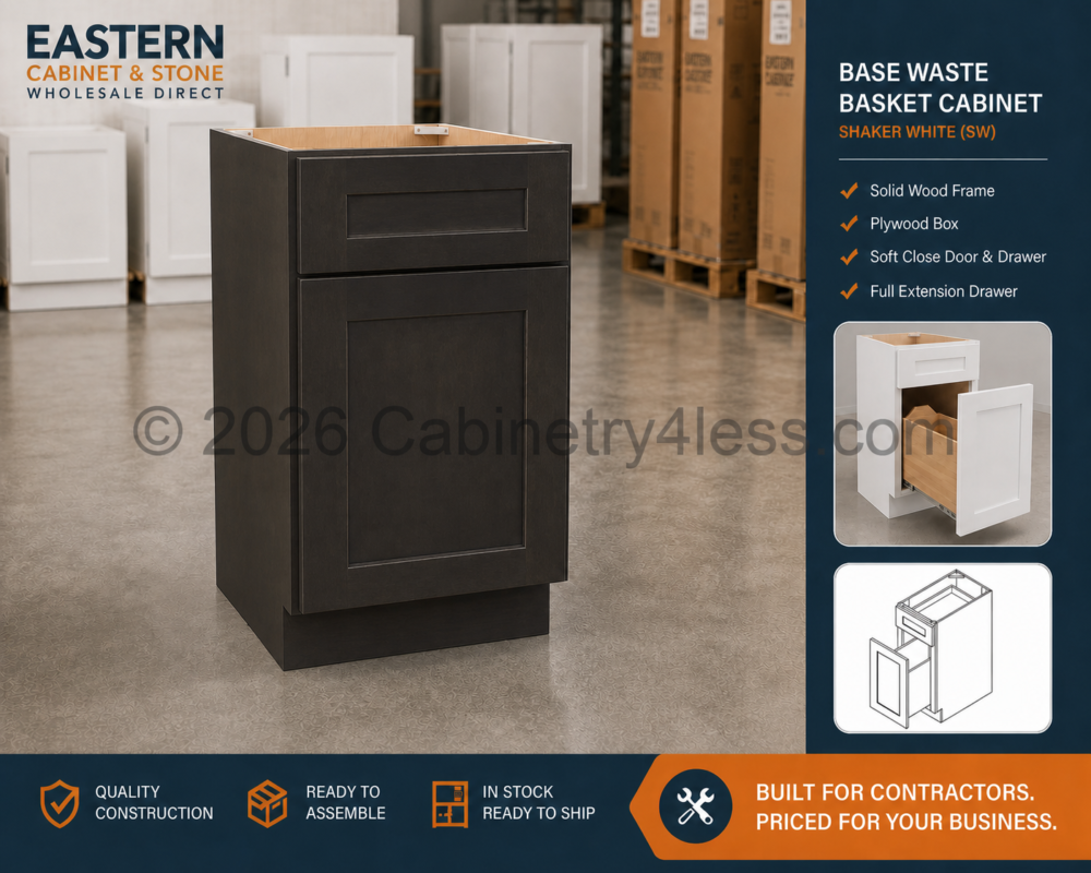 AC-BWB18 – Aspen Charcoal Base Waste Basket Cabinet (BWB18)