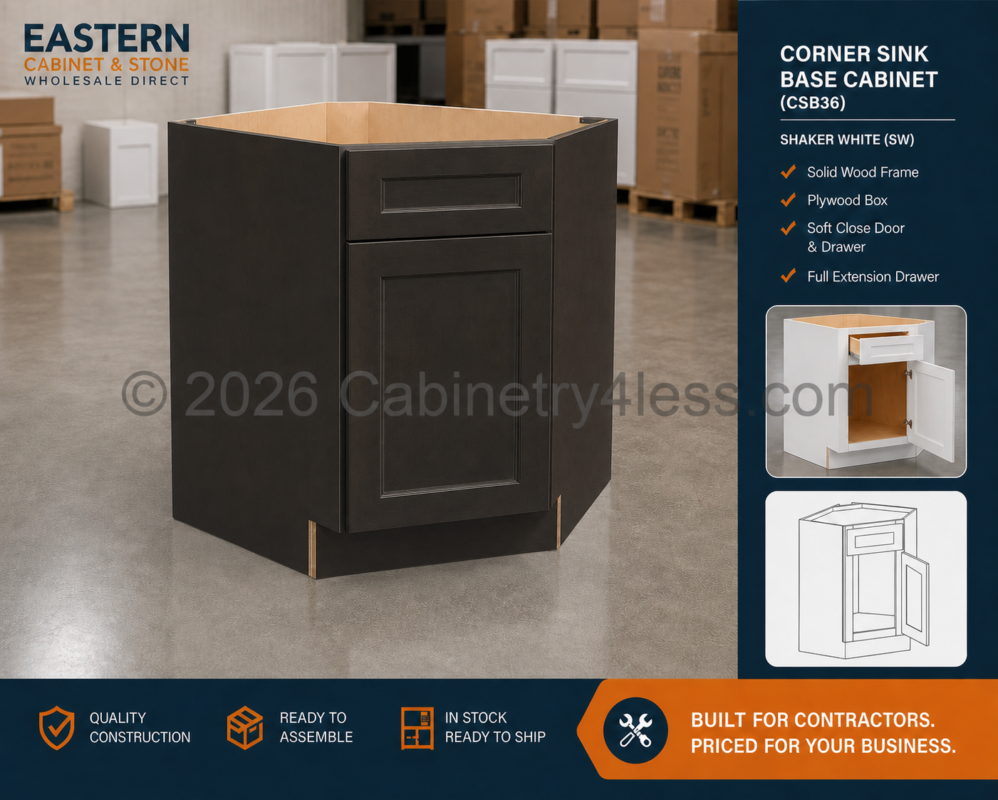AC-CSB36 – Aspen Charcoal Corner Sink Base Cabinet (CSB36)