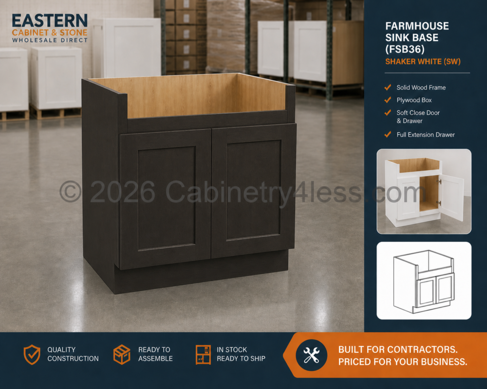 AC-FSB36 – Aspen Charcoal Farmhouse Sink Base (FSB36)