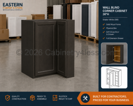Aspen Charcoal Wall Blind Corner Cabinet 30"H
