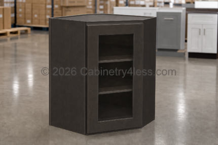 Aspen Charcoal Diagonal Corner Wall Glass Door 24"W