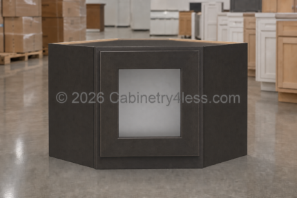 AC-DCW2712GD – Aspen Charcoal Diagonal Corner Wall Single Glass Door 27″W 12″H