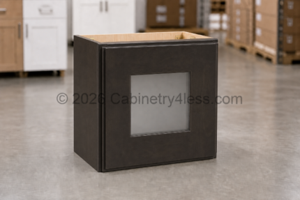 Aspen Charcoal Wall Cabinet Single Glass Door 12"H