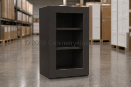 Aspen Charcoal Wall Cabinet Single Glass Door 36″H