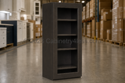 Aspen Charcoal Wall Cabinet Single Glass Door 42″H