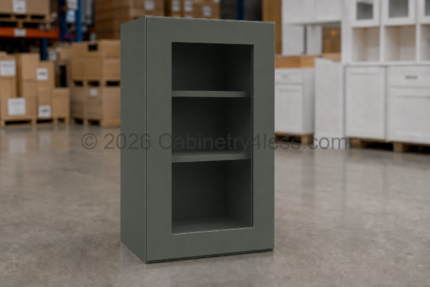 Aston Green Wall Cabinet Single Glass Door 30″H
