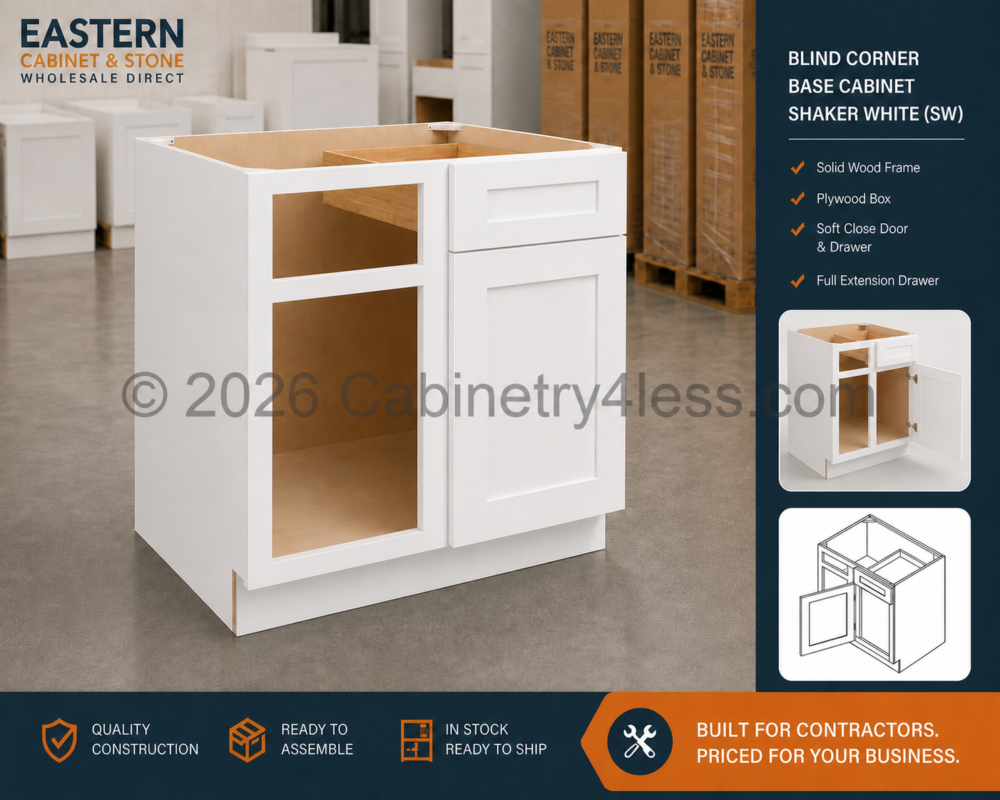 Aspen White Blind Corner Base Cabinet