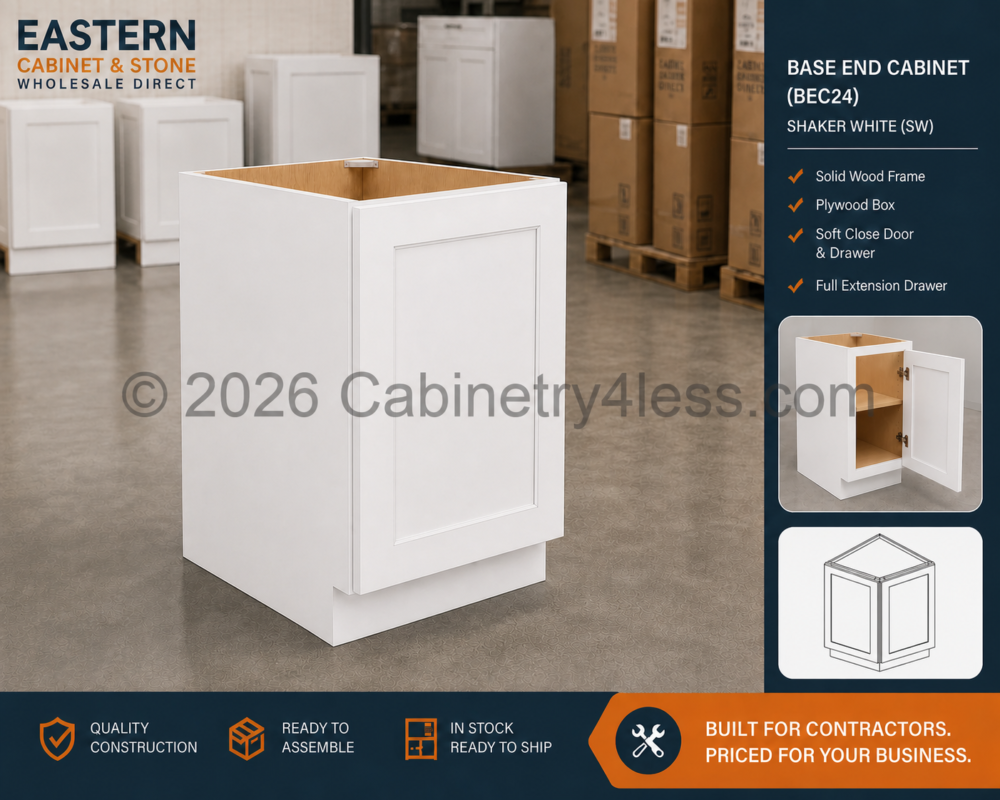 AW-BEC24 – Aspen White Base End Cabinet (BEC24)