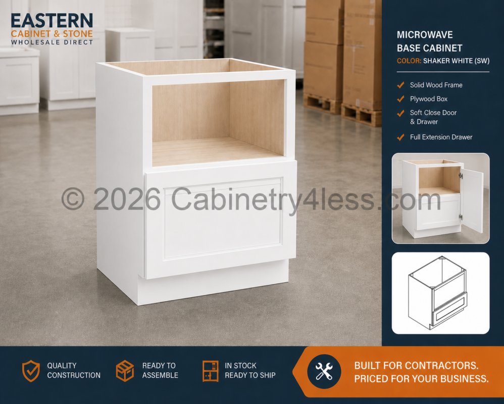 Aspen White Microwave Base Cabinet