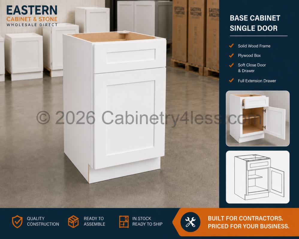 Aspen White Base Cabinet Single Door