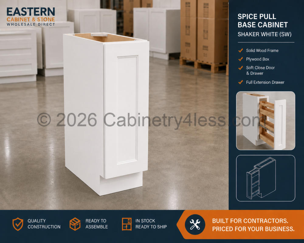 Aspen White Spice Pull Base Cabinet