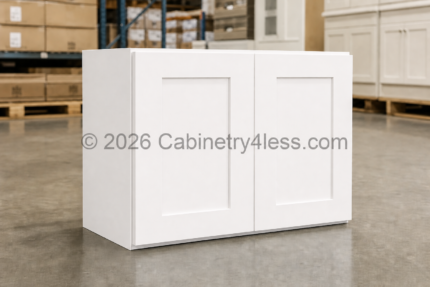 Aspen White Refrigerator Wall Cabinet Double Doors 33″W