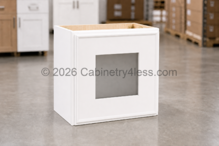 Aspen White Wall Cabinet Single Glass Door 12″H