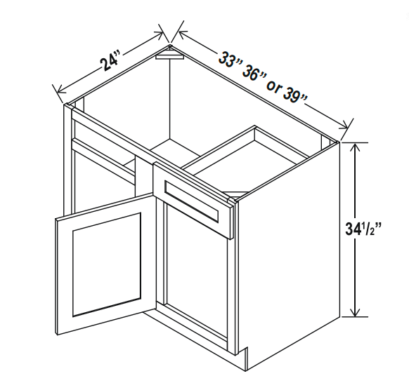 Matte Black Blind Corner Base Cabinet