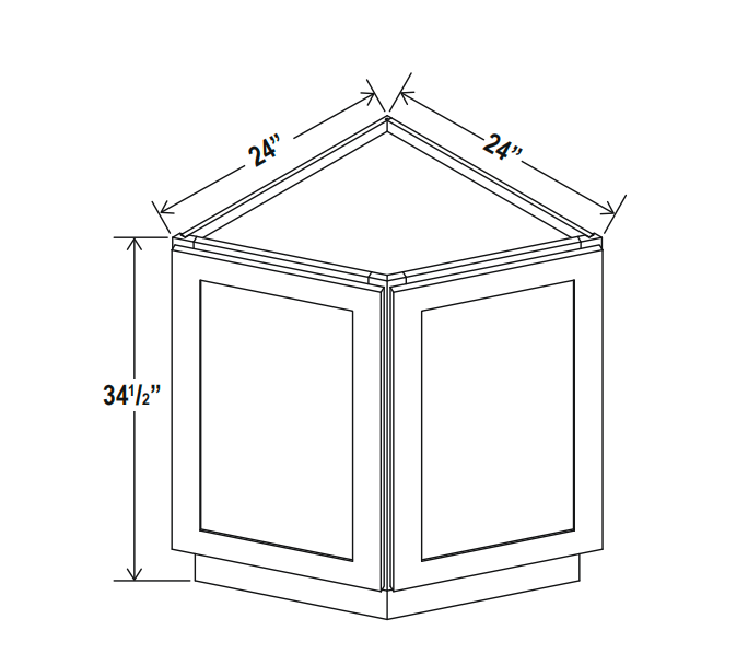 GR-BEC24 – Gray Shaker Base End Cabinet (BEC24)