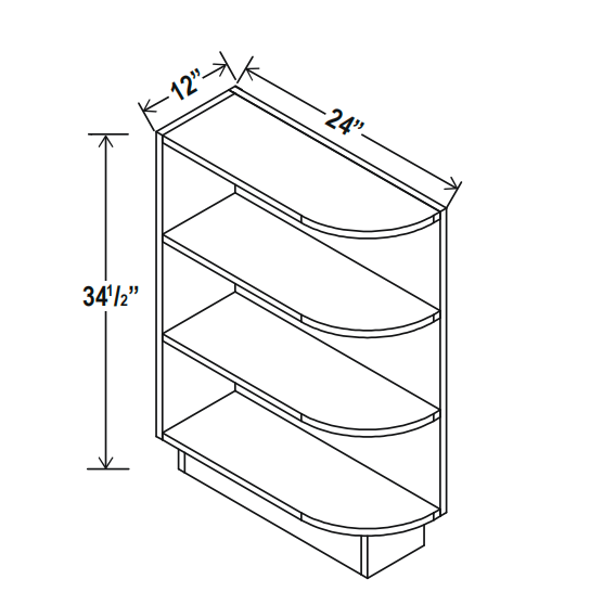 GR-BES12 – Gray Shaker Base End Shelf (BES12)