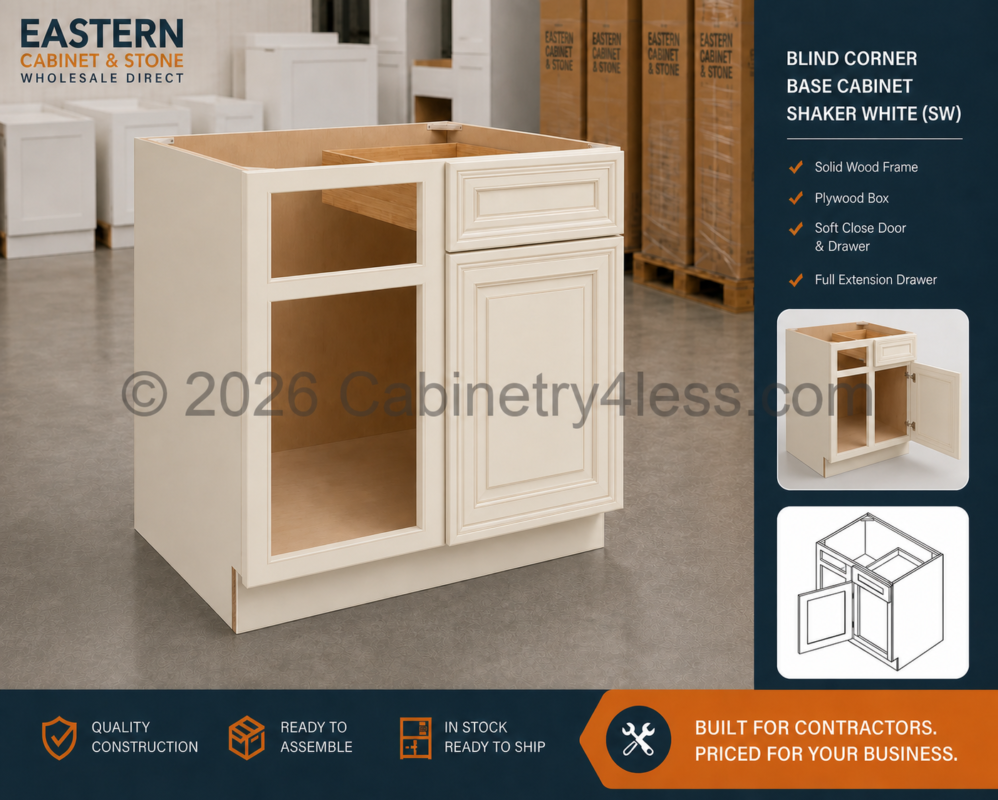 Charleston White Blind Corner Base Cabinet