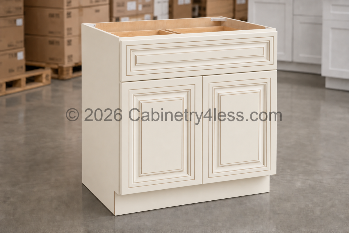 Charleston White Base Cabinet Double Doors (One Drawer)