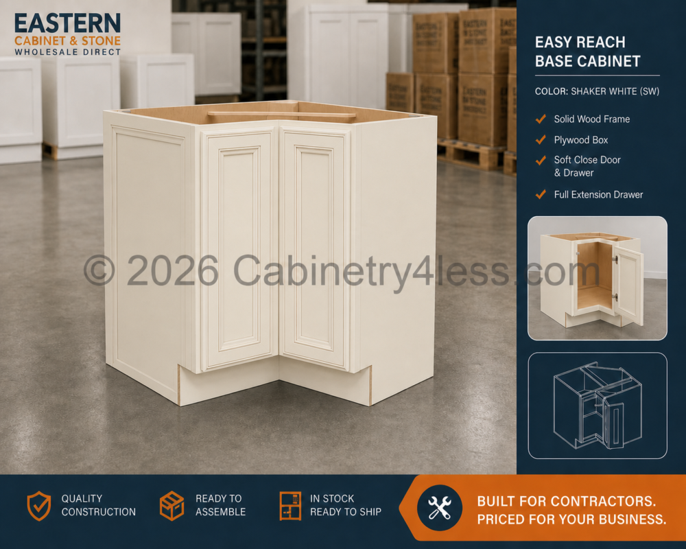 Charleston White Easy Reach Base Cabinet