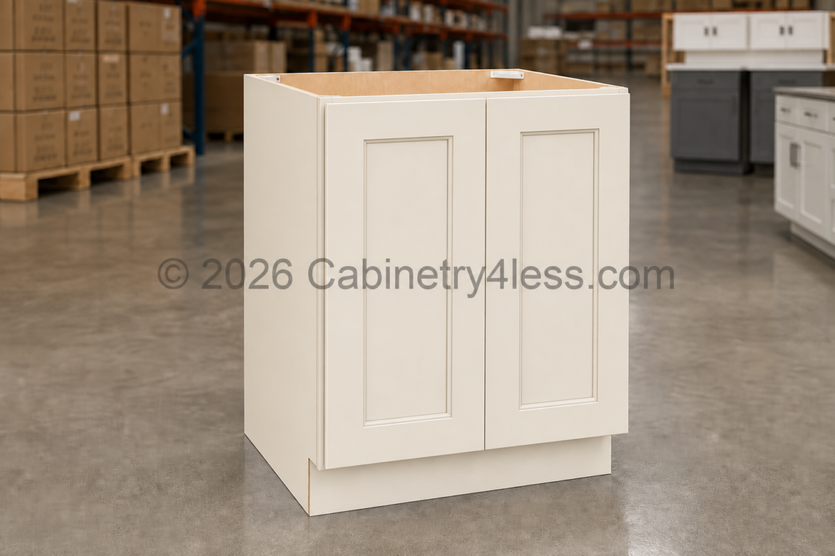 Charleston White Base Cabinet Full Height Double Door