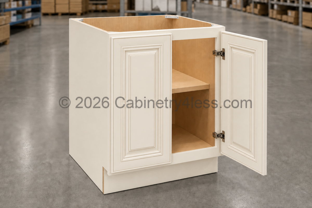 Charleston White Base Cabinet Full Height Double Door