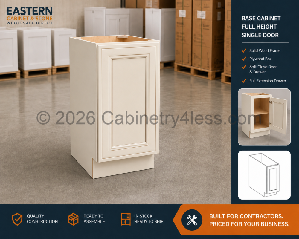 Charleston White Base Cabinet Full Height Single Door