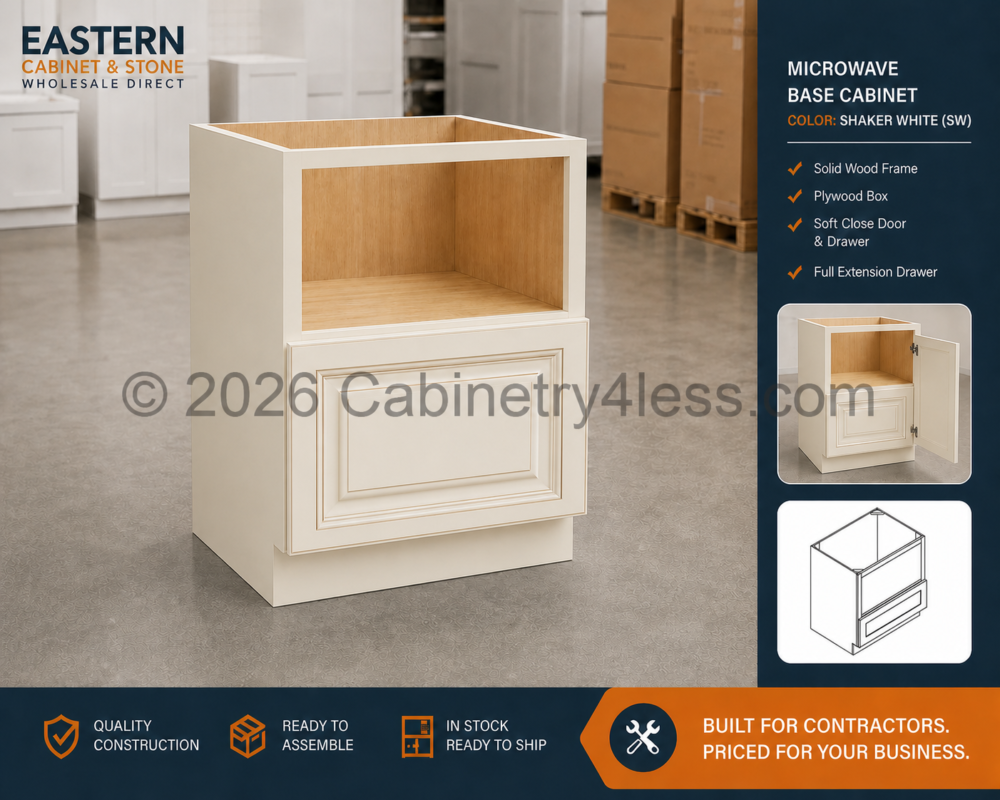 Charleston White Microwave Base Cabinet